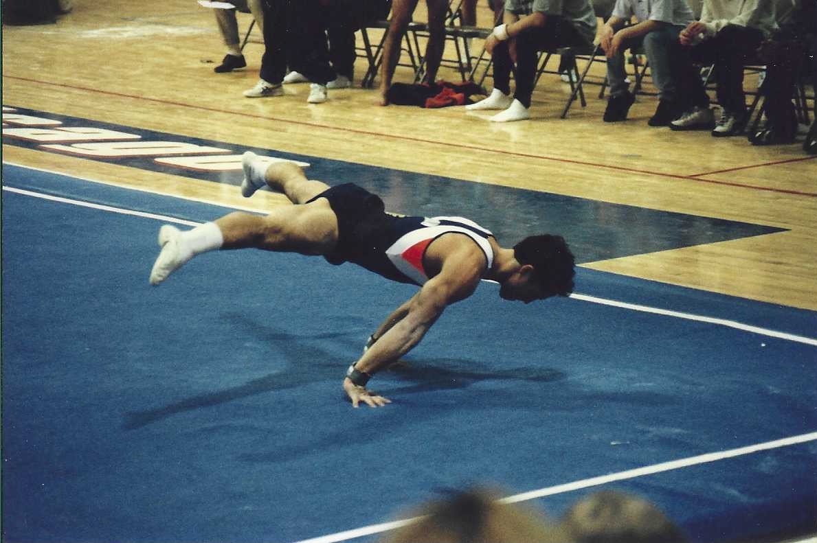 Planche on parallel bars